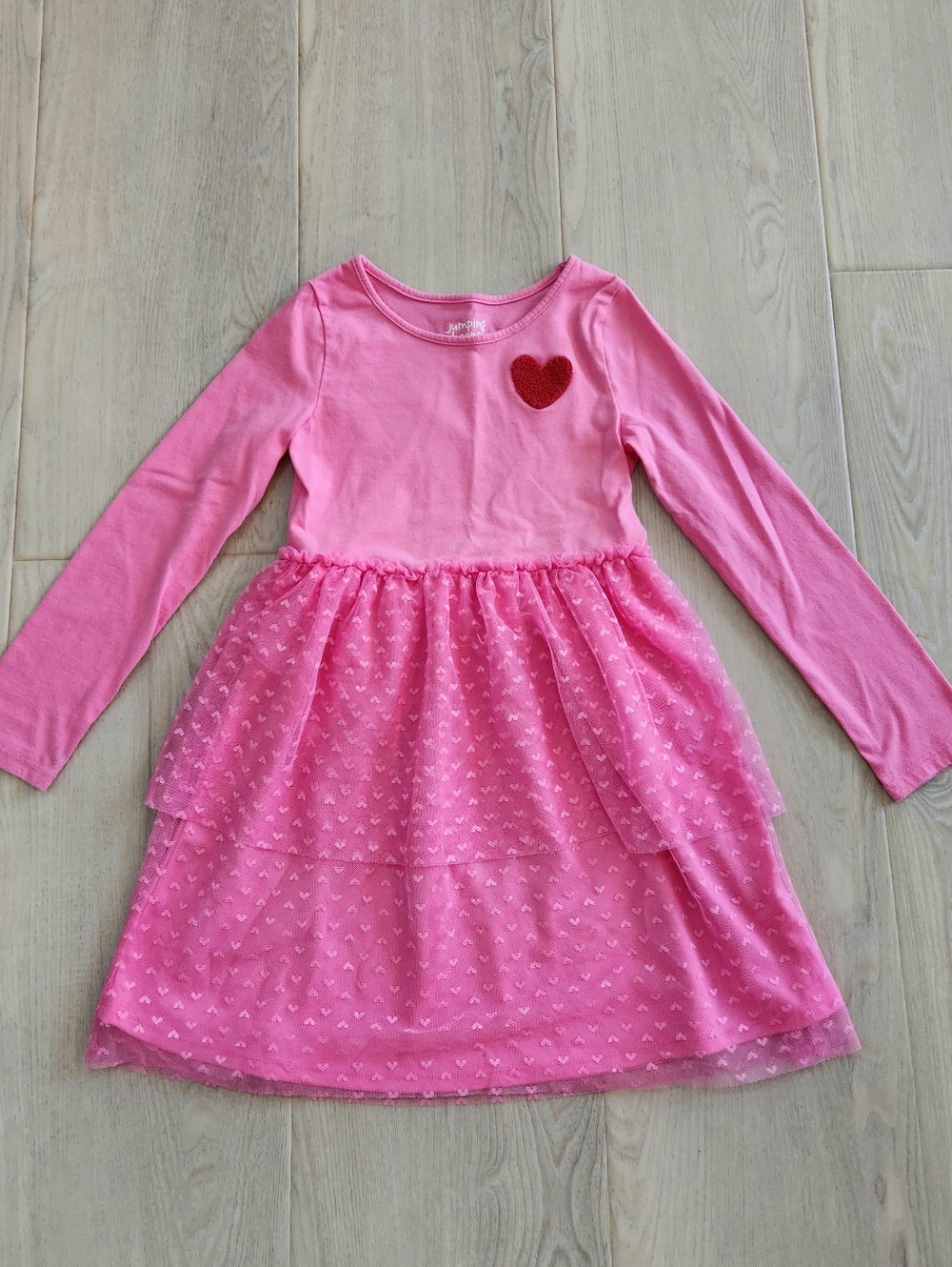 Girls long sleeve Pink Heart dress
